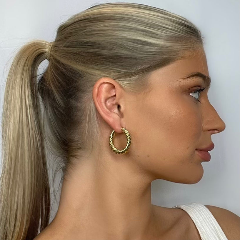 HANNAH Hoops- 18k Gold Plated