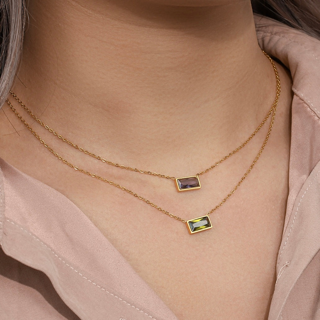 GABRIELLA Necklace- Emerald 18K Gold Plated