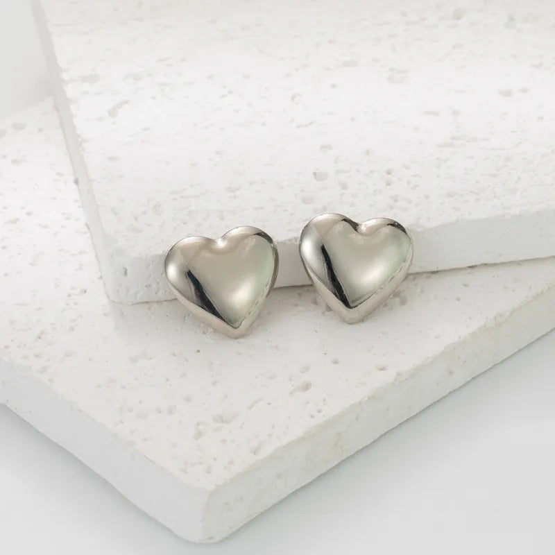 RILEY Heart Earrings - Silver