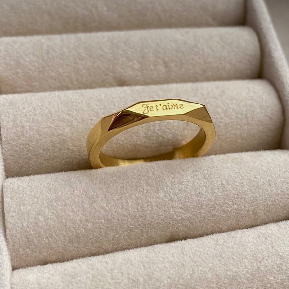 Jet’aime ( I Love You) Ring - 18K Gold Plated