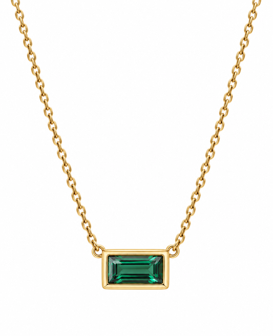 GABRIELLA Necklace- Emerald 18K Gold Plated