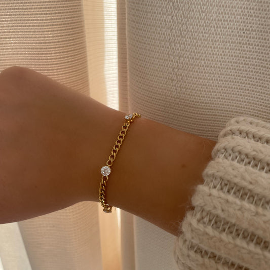 EMMA Diamond Bracelet- 18K Gold Plated