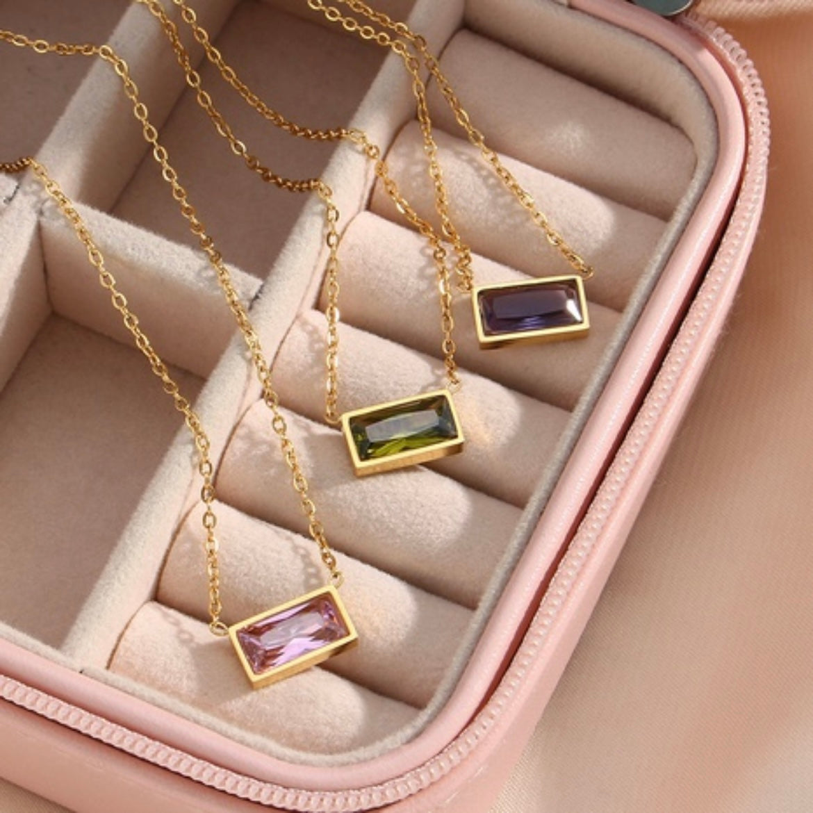 GABRIELLA Necklace- Emerald 18K Gold Plated