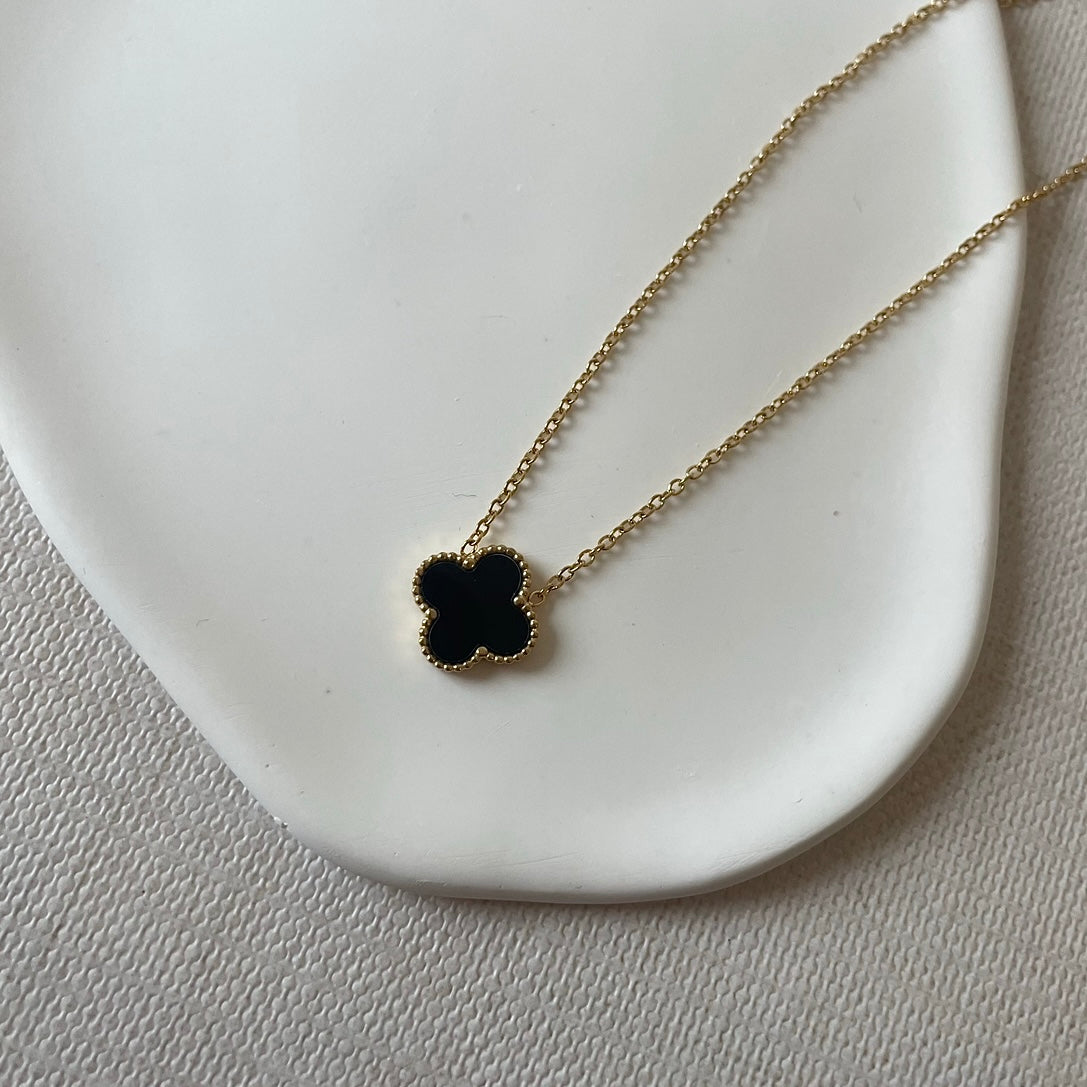 ROSIE Black Clover Necklace